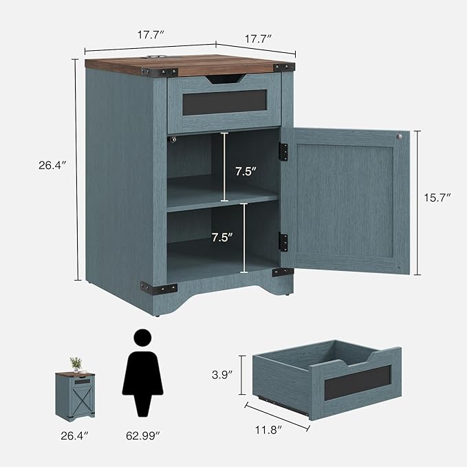 Farmhouse End Table Set of 2 - Image 2