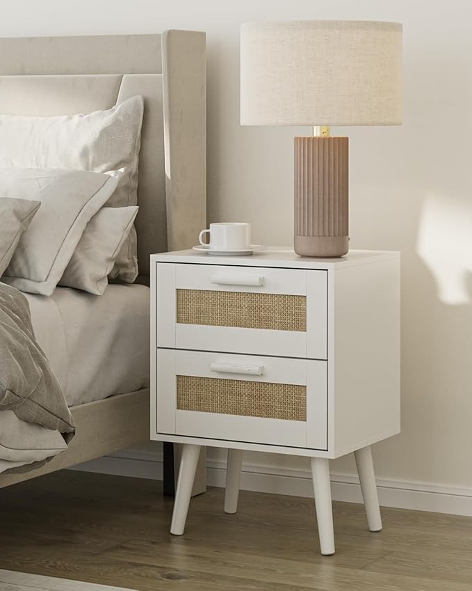 Masupu Rattan Night Stand, Modern nightstand Boho Bedside Table by Masupu