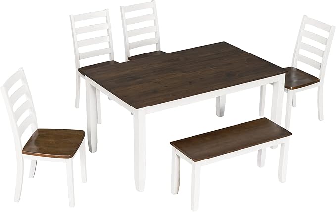 Merax 6-Piece Wooden Rectangular Dining Table Set - Image 10