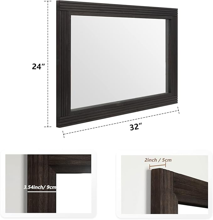 YOSHOOT Hand-Made Wooden Spliced Wall Mirror - Image 2