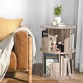 Nidouillet Small Rotating Bookshelf, 2 Tier Revolving Bookcase 360° Display by Nidouillet