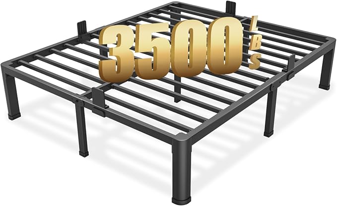 FUIOBYVV Queen Bed Frame with Round Corner Edge Legs, 14 Inch High 3500 lbs by FUIOBYVV