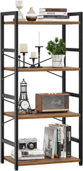 NUMENN 4 Tier Small Bookshelf, Industrial Bookcase Shelf Storage Organizer by NUMENN