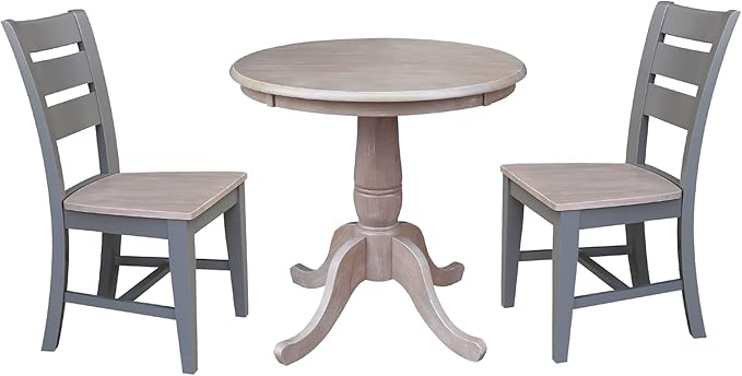 International Concepts 30" Round Top Pedestal Dining Table Solid Parawood 29.1" - Image 8
