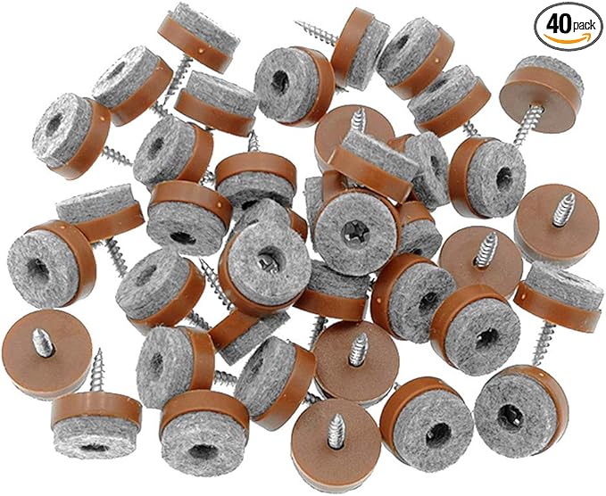 ALIMITOPIA 40pcs Screw-on Furniture Felt Pad Chair Glide Slider Hardwood Floor by ALIMITOPIA