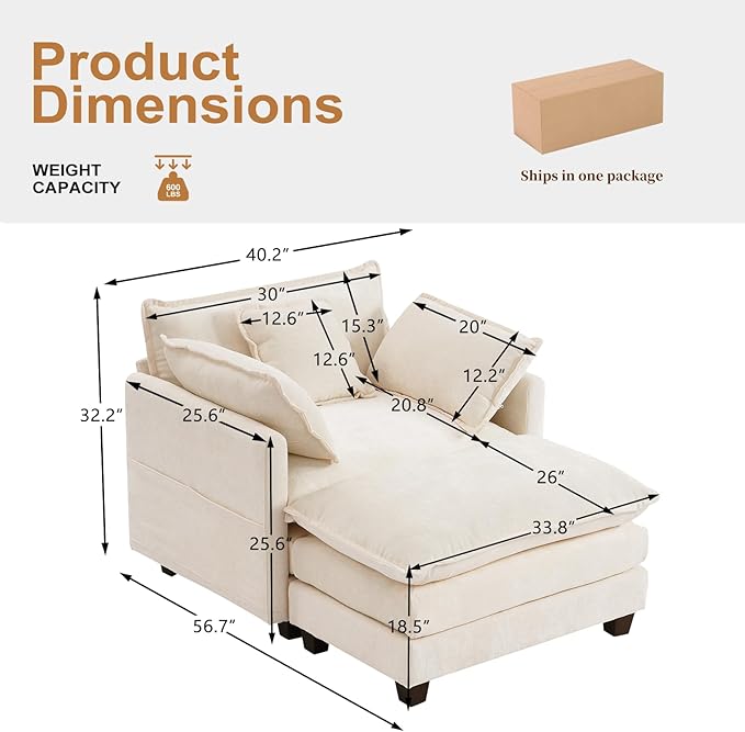Furniliving Oversized Accent Chair - Image 2