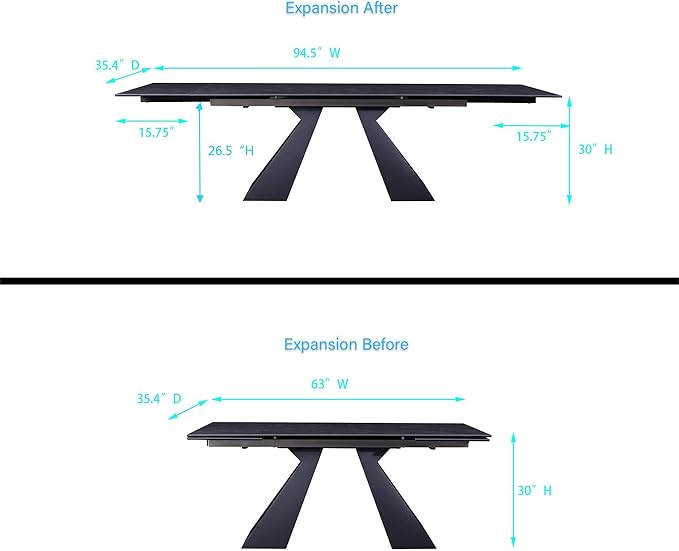 Extendable Dining Table for 8-12 Seat, Flexible Stretch, Tabletop Made from - Image 2