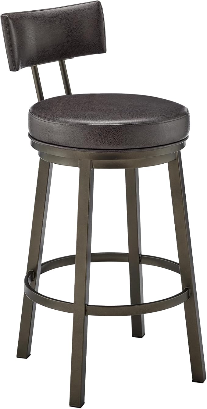 Armen Living Dalza Swivel Counter or Bar Stool in Mocha Finish by ArmenLiving