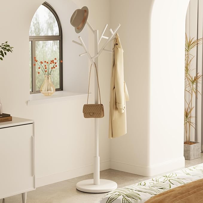 Coat Rack, Solid Wood Coat Rack Freestanding - Image 3