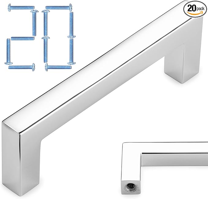 KOOFIZO 20-Pack Solid Square Bar Cabinet Handle by Koofizo