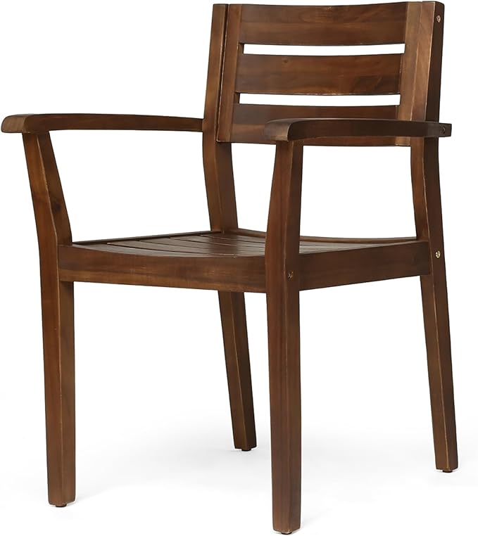 Merax Acacia Wood Dining Chairs Set of 2, Stamford Outdoor Acacia Wood Dining - Image 5