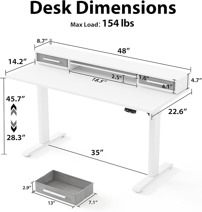 Agilestic 48 Inch Electric Standing Desk - Image 3