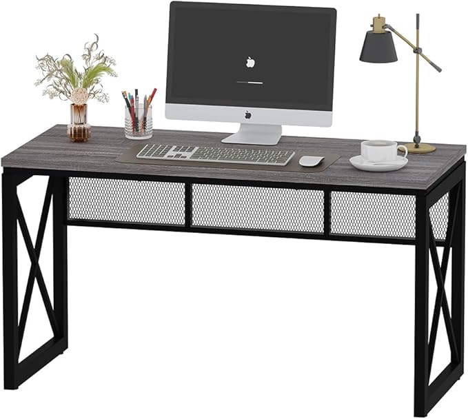 BON AUGURE Industrial Computer Desk, Rustic Wood Desks - Image 9