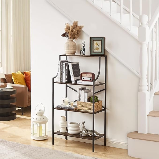 4 Tier Bookshelf, Entryway Standing Shelf Units - Image 6