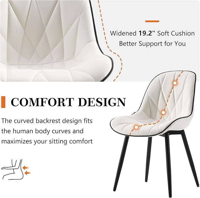 Rowill Modern Dining Chairs Set of 2 - Image 3