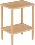 LUCKNOCK Solid Wood Side Table, 2-Tier Small End Table by LUCKNOCK