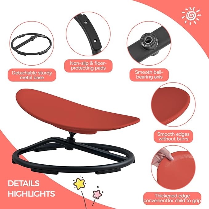 Swivel Chair for Kids, 360° Spinning Seat, Toddler Sit and Spin Wobble Chair - Image 4