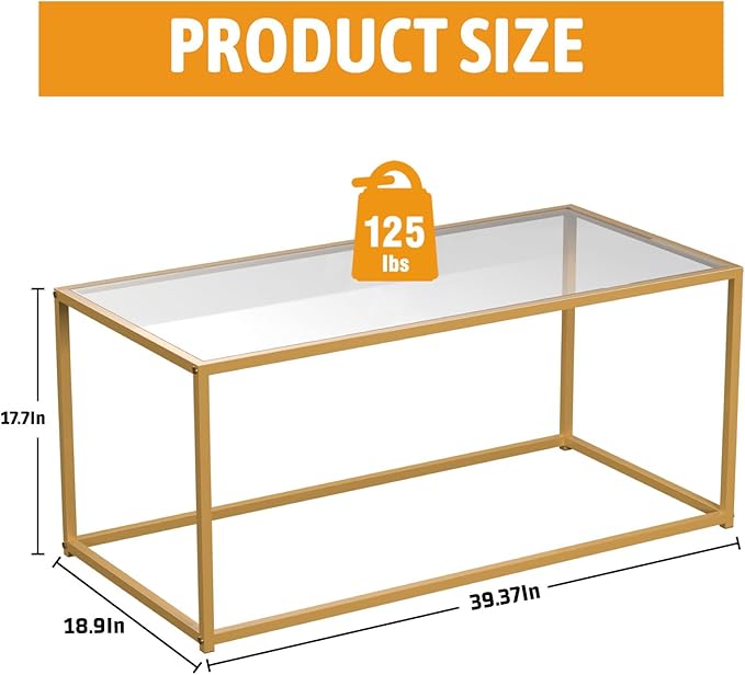 Tempered Glass Coffee Table - Image 2