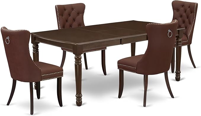 East West Furniture DODA5-MAH-26 5 Piece Dinette Set Consists of a Rectangle by EastWestFurniture
