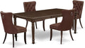 East West Furniture DODA5-MAH-26 5 Piece Dinette Set Consists of a Rectangle by EastWestFurniture