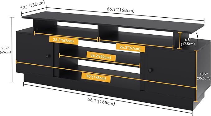 DWVO Modern TV Stand for 65/75 Inch TVs, Entertainment Center - Image 2