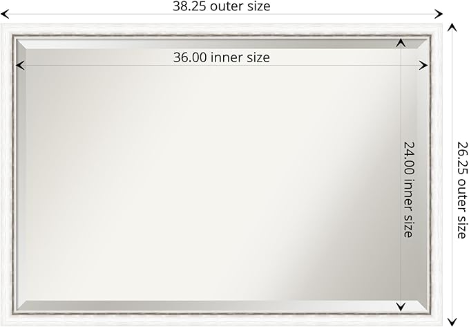 Amanti Art White Bathroom Mirror - Image 4