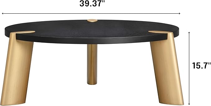 NTC 40 Inch Tribase Boho Wooden Round Coffee Table - Image 2