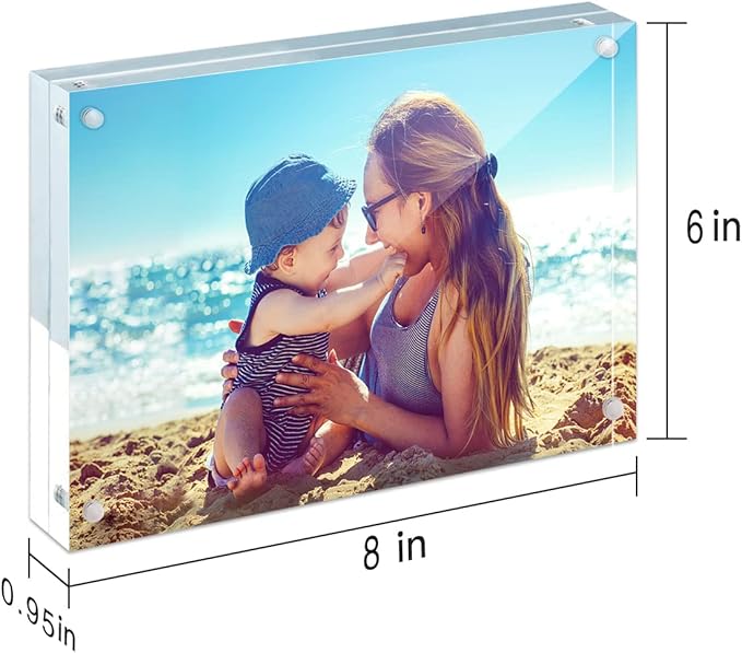HELPLEX Acrylic Frames, 2 Pack 6x8, 24mm Thick, Free Standing - Image 3