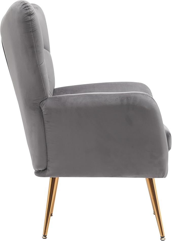Container Furniture Direct Modern Chic Mid-Century Velvet Accent Armchair - Image 10