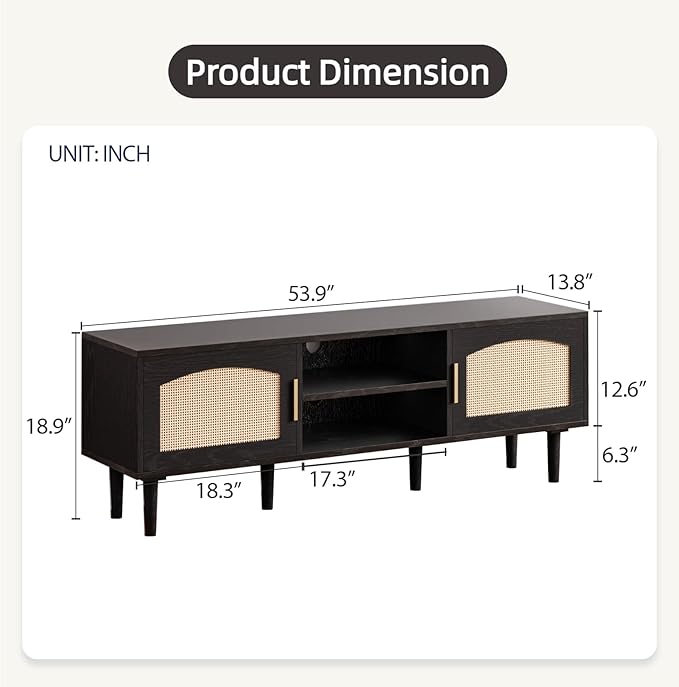 TV Stand for TVs up to 60", Modern Entertainment Center - Image 2