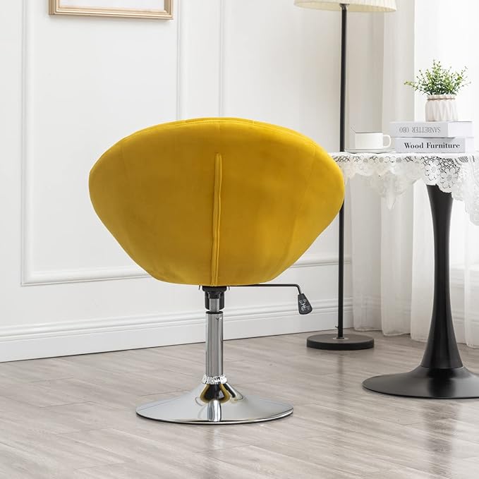 Roundhill Furniture Noas Velvet Upholstered Tufted Back Swivel Accent Chair - Image 8