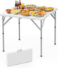 HLPB 34'' Square Folding Card Table, Fold-in-Half Portable Dining Table by HLPB