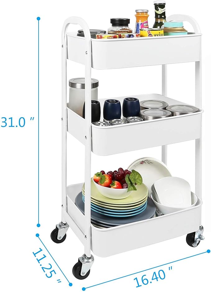 MAX Houser 3-Tier Rolling Utility Cart - Image 2