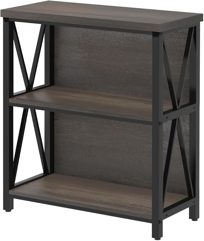 FATORRI Rustic Small 3 Shelf Bookshelf - Image 9