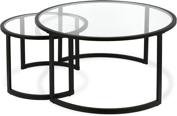 Mitera Round Nested Coffee Table in Blackened Bronze - Image 5