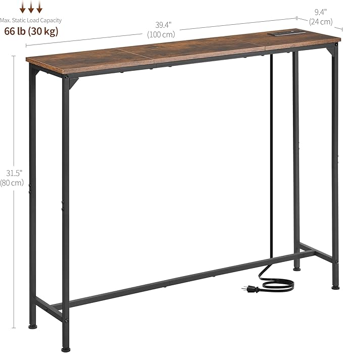 Console Table, Narrow Entryway Table, Thin Sofa Table, Behind Couch Table - Image 3