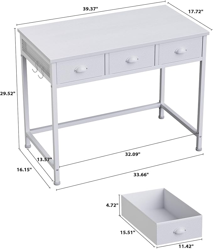 Furologee White Small Computer Desk - Image 3