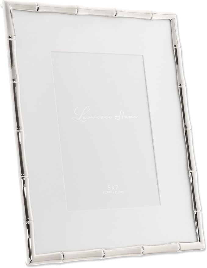 Lawrence Frames Bamboo Design Metal Frame, Matted 5x7 - Image 3