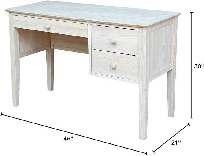 IC International Concepts, Brooklyn Desk, Solid Real Wood, Sturdy Parawood - Image 18