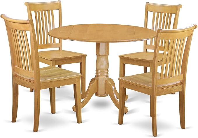 East West Furniture DLPO5-OAK-W 5 Piece Modern Dining Table Set Includes a by EastWestFurniture
