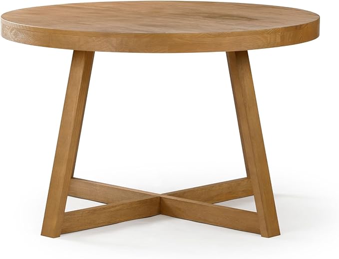 Plank+Beam Round Dining Table, 47 Inch Solid Wood Kitchen Table, Farmhouse - Image 6
