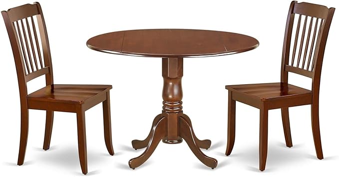 East West Furniture DLDA3-MAH-W 3 Piece Kitchen Table Set by EastWestFurniture