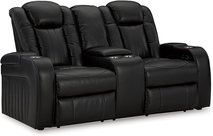 Signature Design by Ashley Caveman Den Modern Faux Leather Power Reclining by SignatureDesignbyAshley
