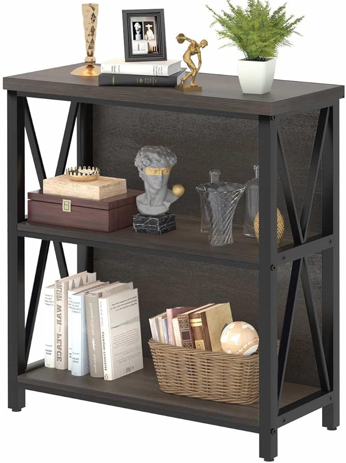 FATORRI Rustic Small 3 Shelf Bookshelf by FATORRI
