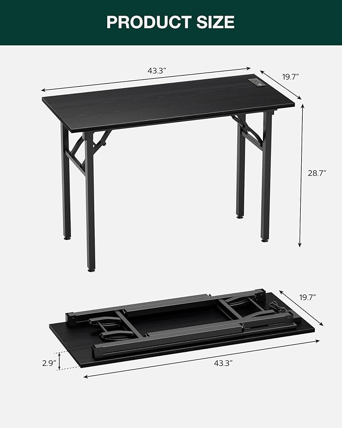 Frylr Small Folding Computer Desk – 43.3 Inch Portable Table - Image 2