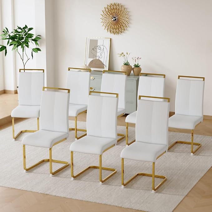 Dining Chairs Set of 8, Faux Leather by Gopop