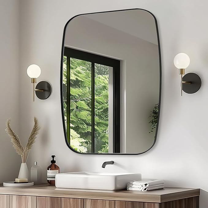 ANDY STAR 30x36” Black Bathroom Mirror, Oblong Vanity Mirror - Image 7