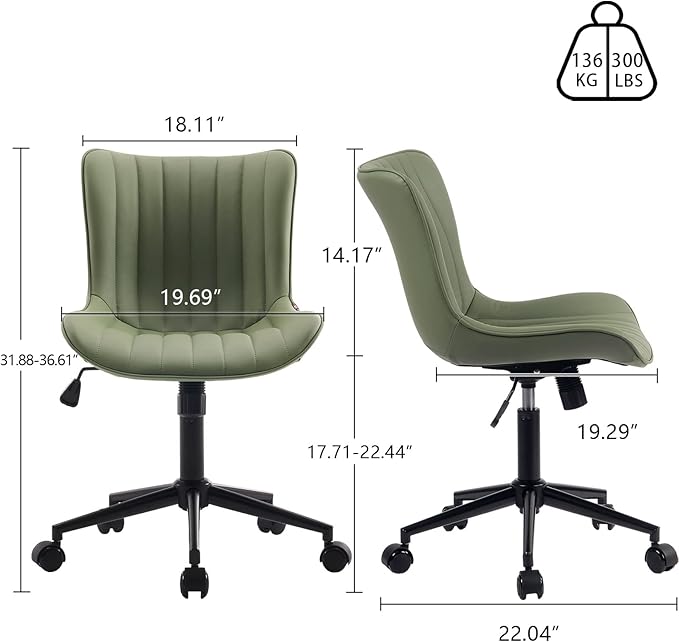 YOUNIKE Armless Home Office Desk Chair - Image 2