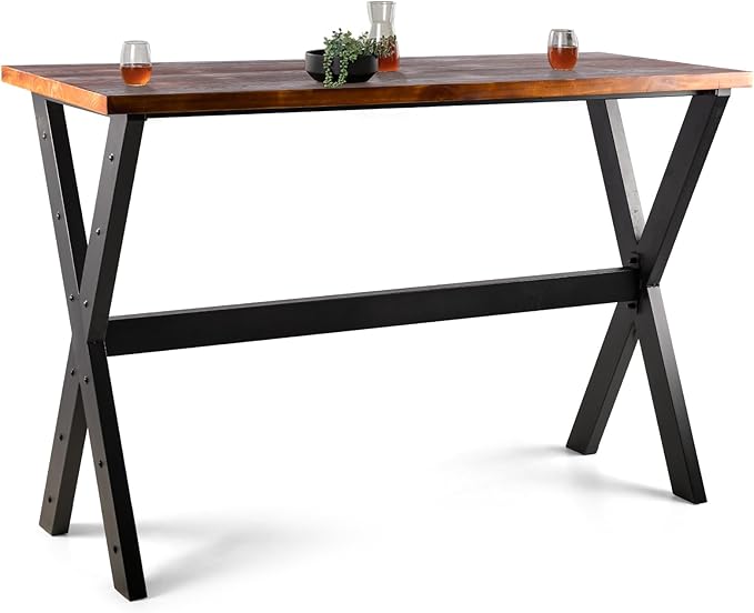 Bar Table, 47.24"L×41.33"H Bar Height Pub Table High Top Rectangular Sofa - Image 4