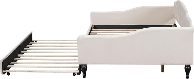 Full Size Linen Upholstered Tufted Daybed - Image 7